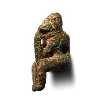Roman Bronze Germanic Bound Captive Mount. Circa 1