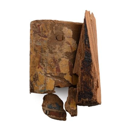 Egyptian Painted Wooden Sarcophagus and Cartonnage