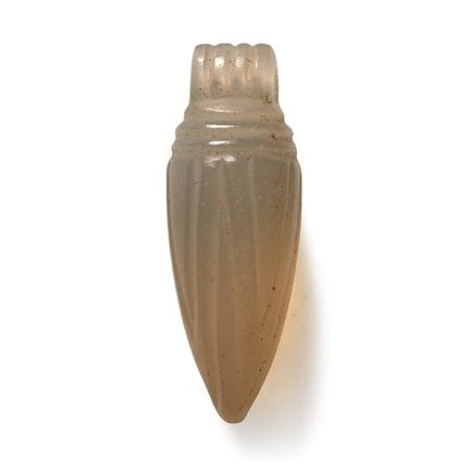 Egyptian Chalcedony Fluted Fruit Amulet. Late Peri