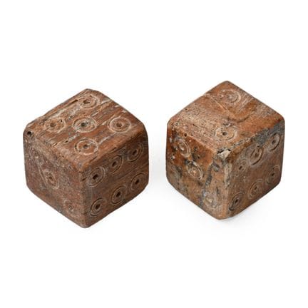 Roman Bone Gaming Dice Pair. Circa 1st-4th century