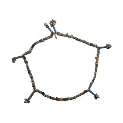 Egyptian Faience Mummy Bead Bracelet with Drops. L