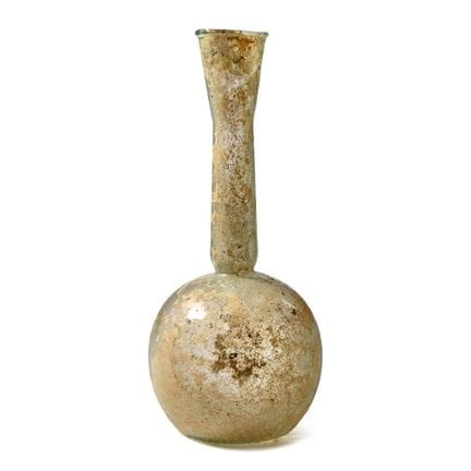 Roman Bulbous Glass Bottle with Tall Neck. 3rd-4th