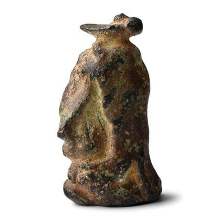 Supporto romano in bronzo a forma di albero con pe