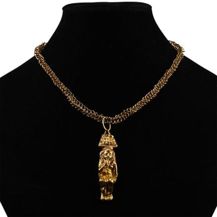 Egyptian Gold Necklace with Harpocrates Pendant. R