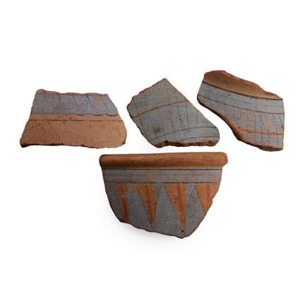 Large Egyptian Painted Bowl Fragments. The Peter C