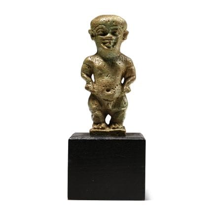 Large Egyptian Green Glazed Faience Bifacial Patai