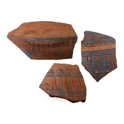 Large Egyptian Painted Bowl Fragments. The Peter C