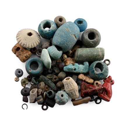 Egyptian Faience Beads and Amulets. Late Period-Ro