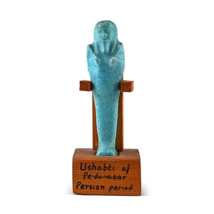 Egyptian Blue Glazed Faience Shabti. The Peter Cla