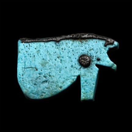 Large Egyptian Blue Glazed Faience Eye of Horus Am