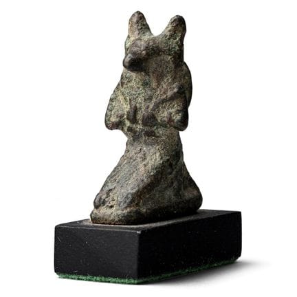 Egyptian Bronze Jackal Amulet. The Peter Clayton E