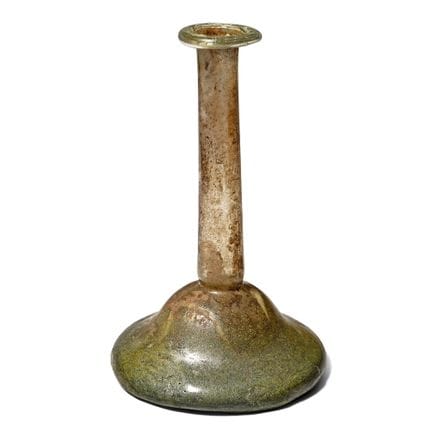 Grande candelabro-unguentario romano in vetro verd