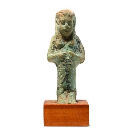 Egyptian Green Glazed Faience Shabti of the Osiris