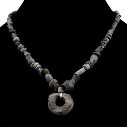 Roman and Other Mixed Glass Bead Necklace String. 