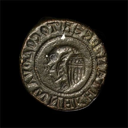 Byzantine Bronze Four-Faced Seal Matrix with Bust.