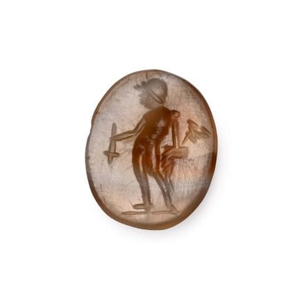 Roman Banded Agate Gemstone with Mercury. 2nd-1st 