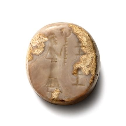 Western Asiatic Banded Agate Gemstone with God Hol