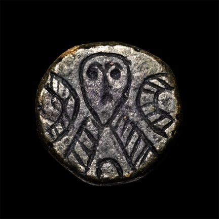 Byzantine Bronze Seal Matrix with Bust. The Kal No