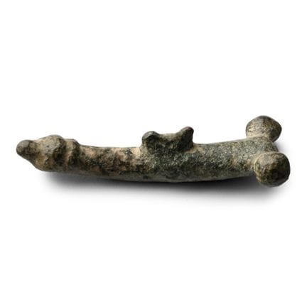 Pendentif phallique romain en bronze. Vers le Ier 