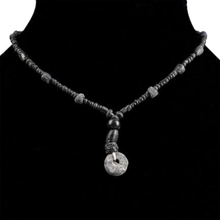 Roman and Other Black Glass Bead Necklace String. 