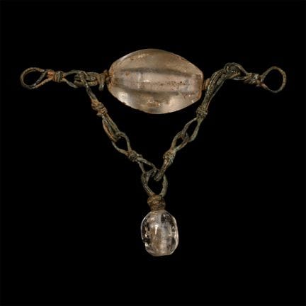Roman Bronze Chain and Rock Crystal Pendant Set. 4