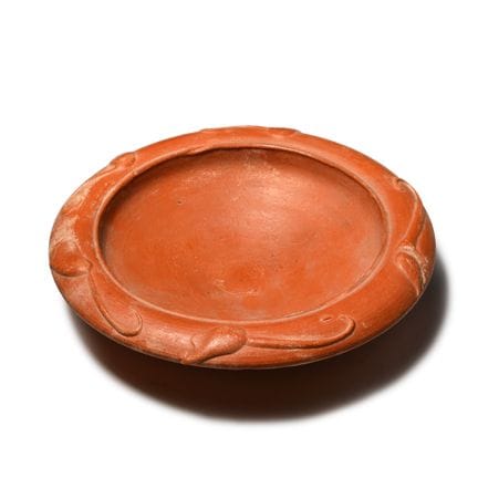 Roman Redware Dish with Trailing Leaf Motifs. Circ