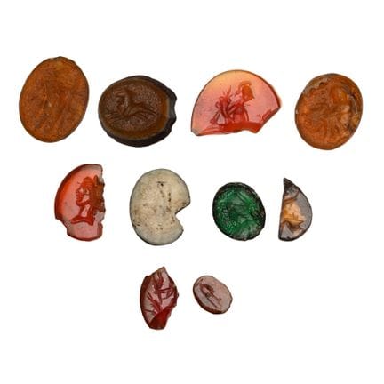 Roman Stone and Glass Gem Collection. 1st century 