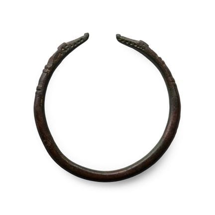 Roman Bronze Bracelet with Beast Head Terminals. C