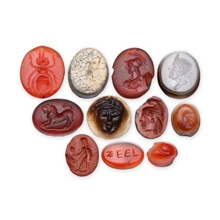 Large Roman Carnelian and Other Gemstone Collectio