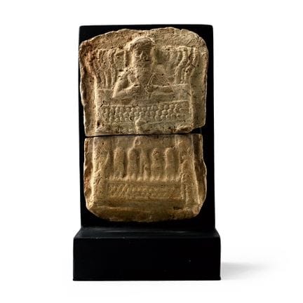 Old Babylonian Terracotta Plaque with God in Chari