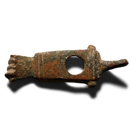 Roman Bronze Phallic and Fist Dagger Quillon. Circ