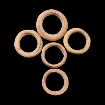 Roman Bone Ring Group. 1st-4th century A.D. Lathe-