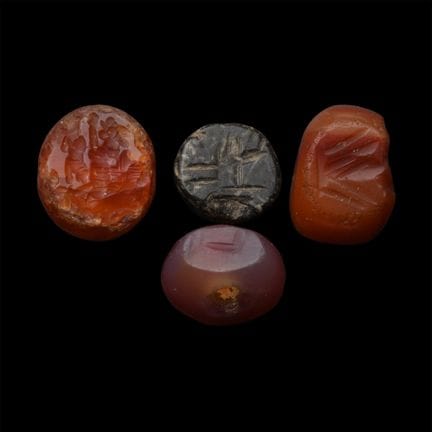 Sasanian Stone Stamp Seal Collection. Circa 3rd-7t