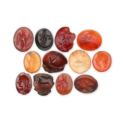 Large Roman Carnelian and Other Gemstone Collectio