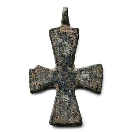 Byzantine Bronze Cross Pendant. Circa 6th-8th cent