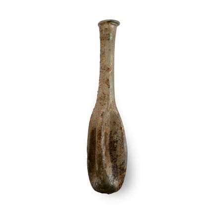 Roman Tall Pinched Glass Ungentarium. Circa 1st-2n