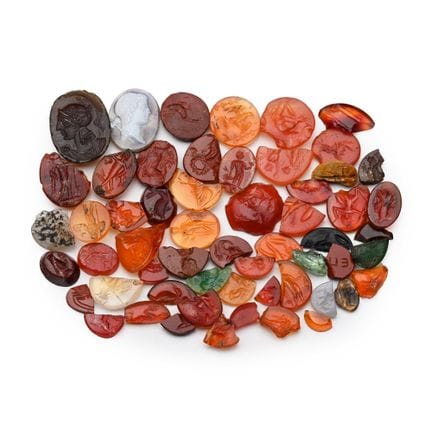 Large Roman Carnelian and Other Gemstone Collectio