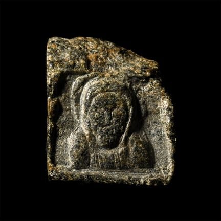 Byzantine Stone Amulet with Engraved Christ. The K