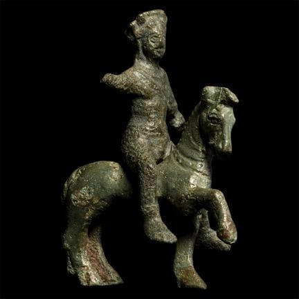Roman Bronze Horse and Rider Statuette. Circa 1st-