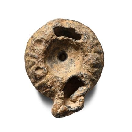Roman Miniature Lead Votive Oil Lamp. Circa 2nd-3r