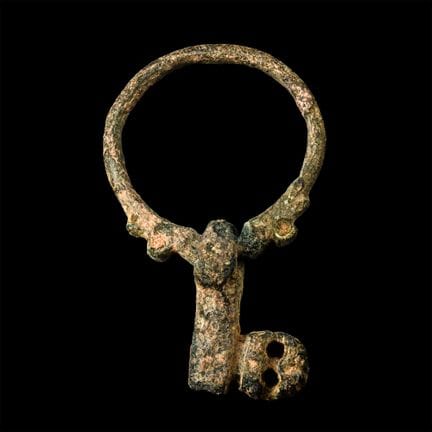 Roman Bronze Key Ring. 1st-4th century A.D. Square