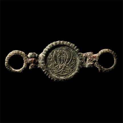 Byzantine Bronze Bracelet Chain Section with Busts