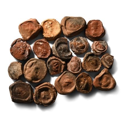 Roman Terracotta Bullae, Tesserae or Token Group. 