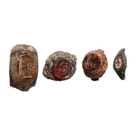 Roman Bronze Ring Bezel Group. 2nd-3rd century A.D