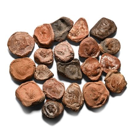 Roman Terracotta Bullae, Tesserae or Token Group. 