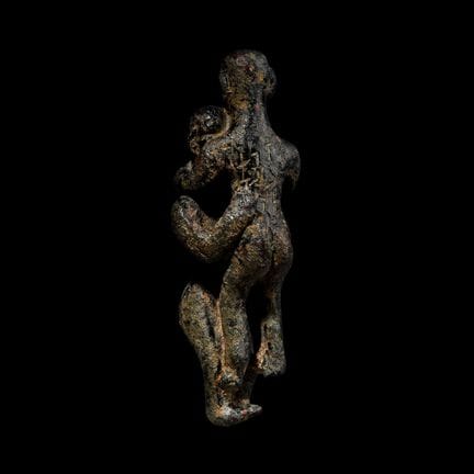 South Arabian Carving of a Nude Couple in Erotic E