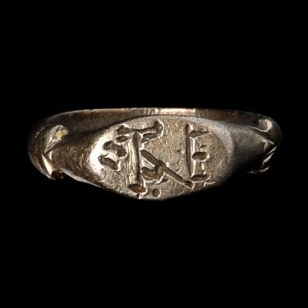 Byzantine Silver Ring with Monogram. The Kal Nosel