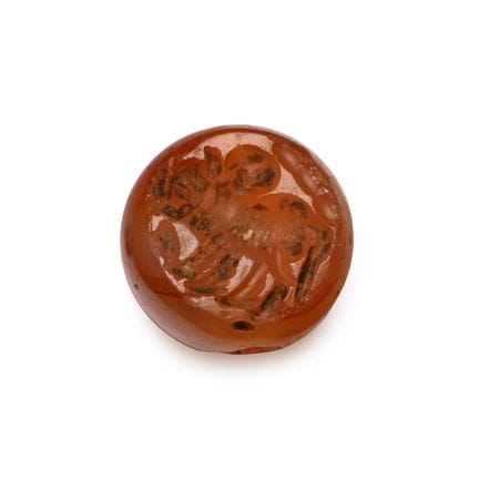 Sasanian Carnelian Stamp Seal with Zebu. 3rd-7th c