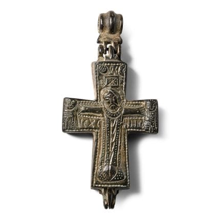 Großer byzantinischer Reliquienkreuz-Anhänger aus 