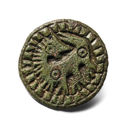 Broche anglo-scandinave de type viking en bronze, 